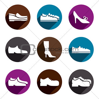 Shoes vector icon set.