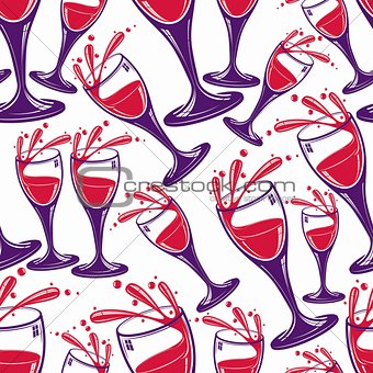 Sophisticated wine goblets continuous backdrop, stylish alcohol 