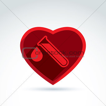 Donor blood heart and Circulatory system icon, vector conceptual