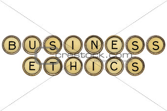 business ethics in typewriter keys 