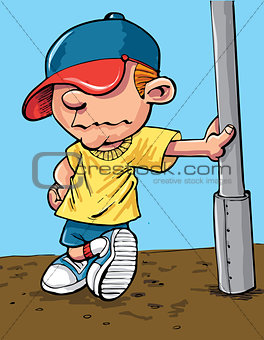Cartoon cool kid with a baseball cap