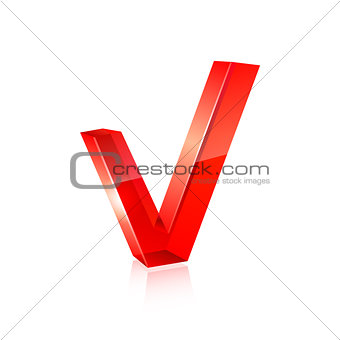 red checkmark. Vector