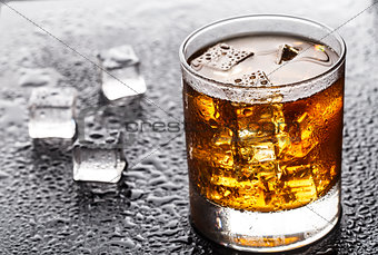 Glass with alcoholic drink