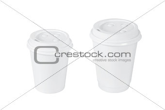 White coffee cups isolated