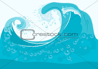 Blue sea wave