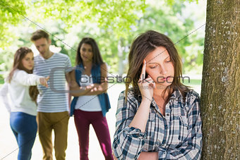 Lonely student being bullied by her peers
