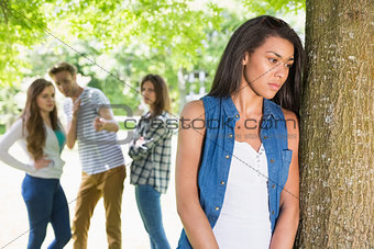 Lonely student being bullied by her peers