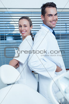 Portrait of smiling dentists