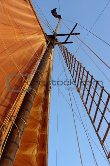 Sailboat mast with sail