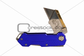 Opem Blue anodized contractors razor knife