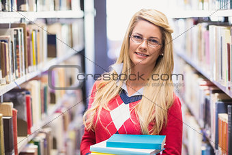 Mature student studying in the library