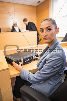 Lawyer looking at the camera
