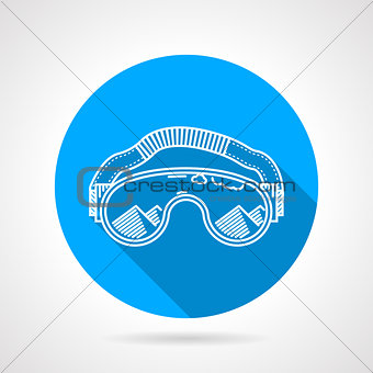 Goggles circle flat vector icon