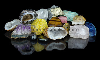 Set of different minerals