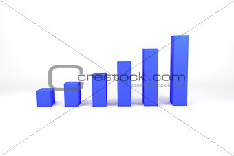 blue bar diagram on white surface illustration