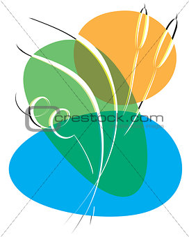 Bulrush. Abstract vector illustration on a white background