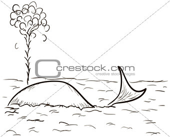 Figure whale in the water