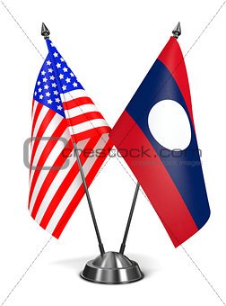 USA and Laos - Miniature Flags.