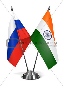 Russia and India - Miniature Flags.