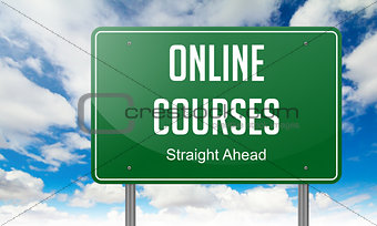 Online Courses on Highway Signpost.
