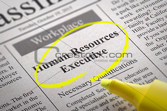 Human Resources Executive Vacancy in Newspaper.