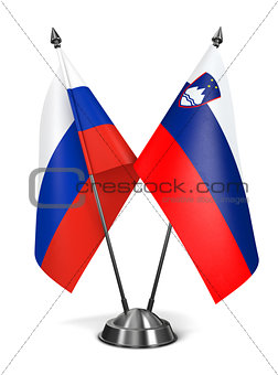 Russia and Slovenia - Miniature Flags.