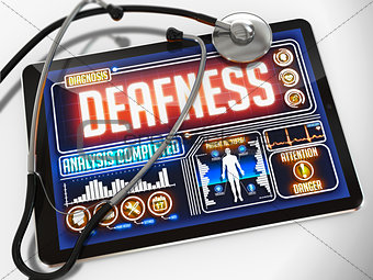 Deafness on the Display of Medical Tablet.