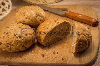 bread on a cutting board