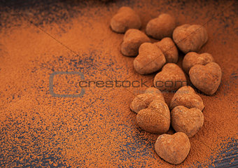 Heart shaped chocolate truffles