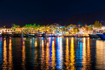 night tourist town of the Mediterranean coast