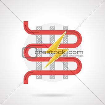 Colorful vector icon for electric heated floor