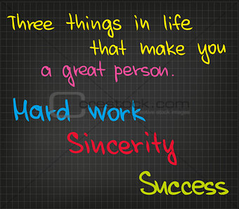 Three things in life