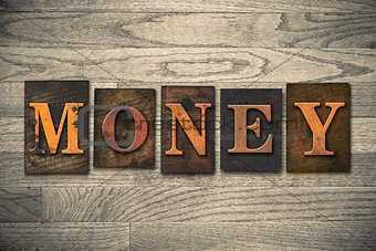 Money Wooden Letterpress Concept