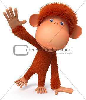 Cheerful, red monkey
