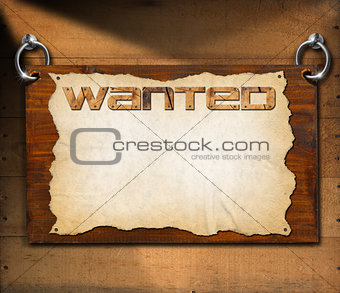 Wanted Signboard on Wooden Wall