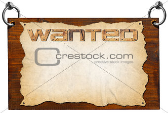 Wanted Signboard with clipping path