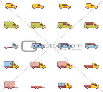 Vector commercial transport icons