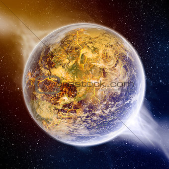 Planet explosion apocalypse