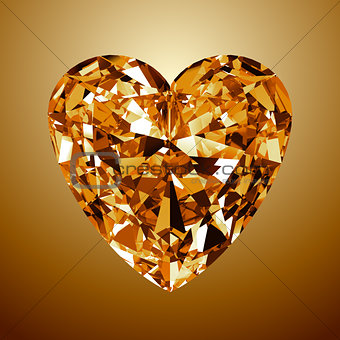 Yellow Diamond Heart