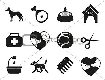 Dog icons set for web. What dogs need