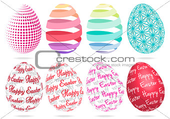 3D Easter eggs, vector set