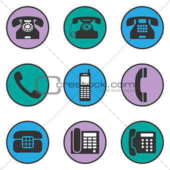 Set of different phone icons