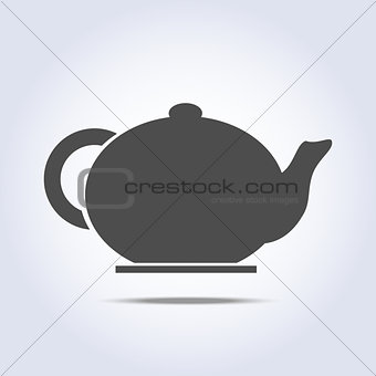 Teapot icon in gray colors