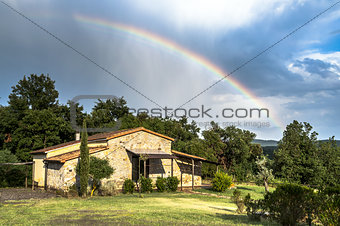 Rainbow cottage in Tuscany, Italy