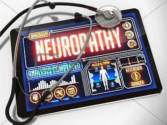 Neuropathy on the Display of Medical Tablet.