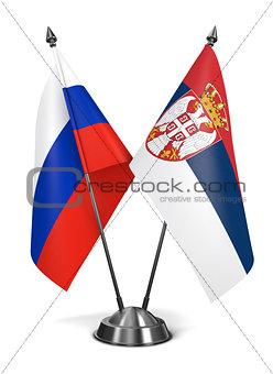 Russia and Serbia - Miniature Flags.