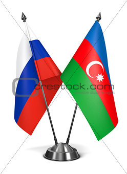 Russia and Azerbaijan - Miniature Flags.