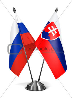 Russia and Slovakia - Miniature Flags.