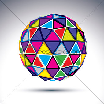 Vector dimensional modern abstract object, 3d disco ball. Psyche