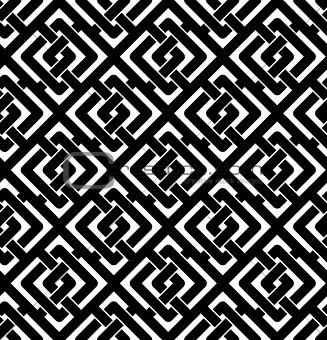 Black and white abstract textured geometric seamless pattern. Sy